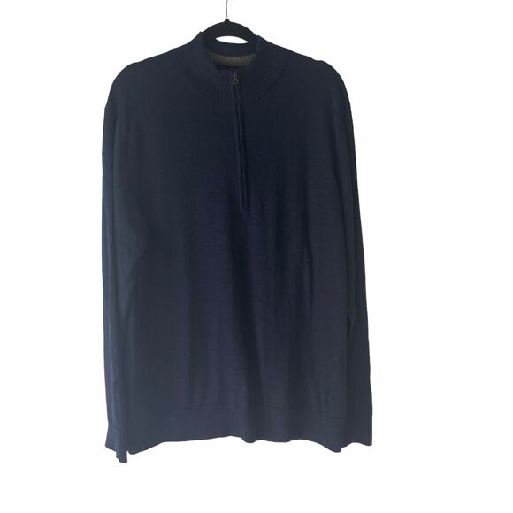 Smartwool Size XL Kiva Ridge Blue Wool Half Zip Sweater - Picture 1 of 9